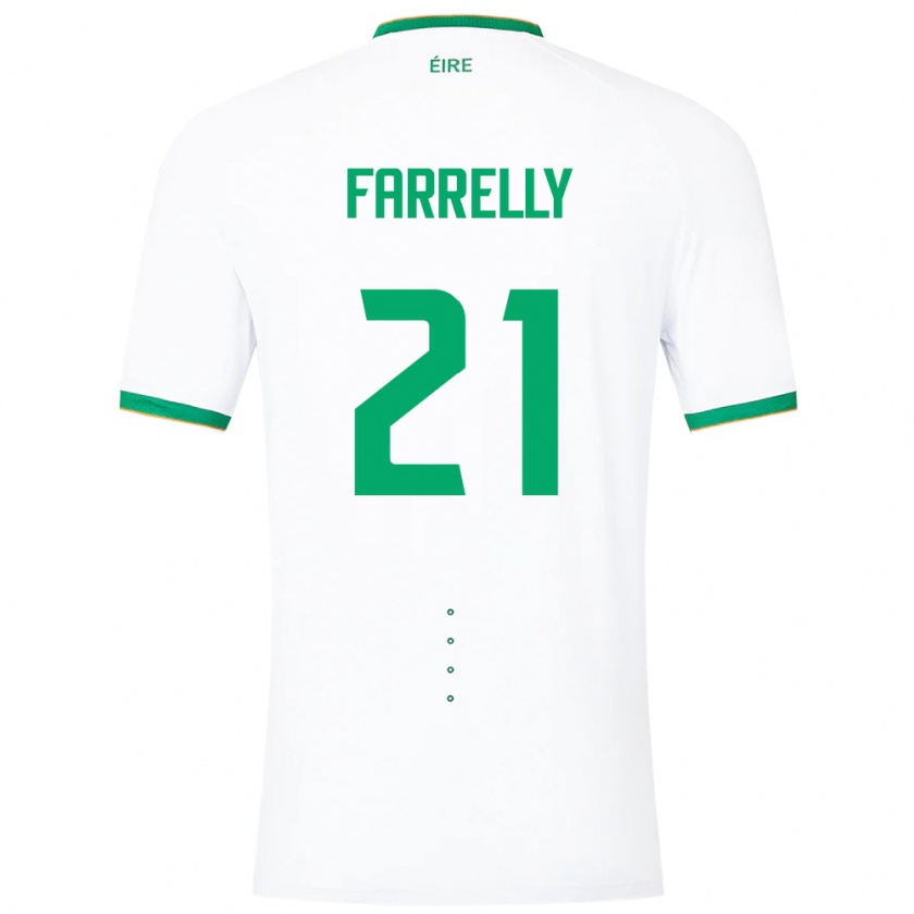 Kandiny Homme Maillot Irlande Sinead Farrelly #21 Blanc Tenues Extérieur 24-26 T-Shirt