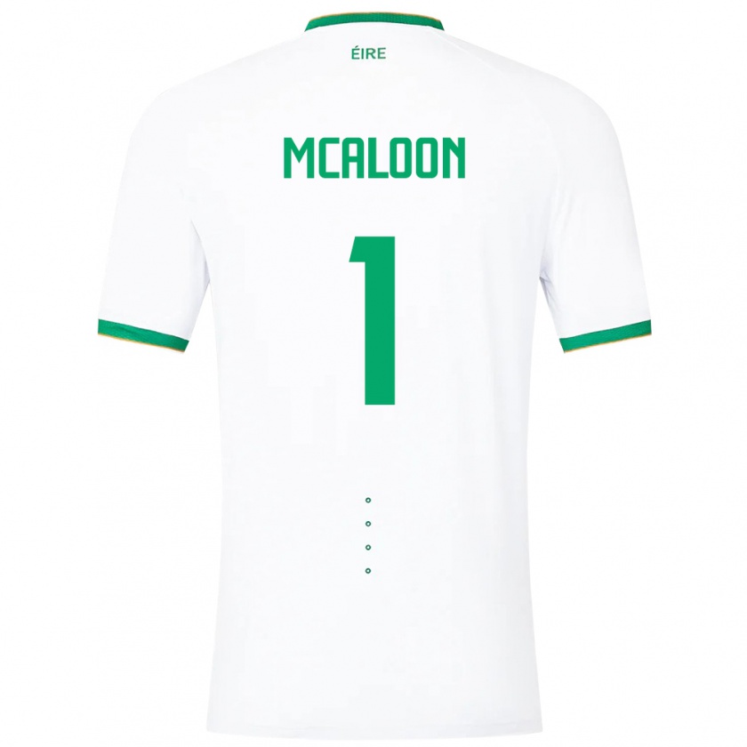 Kandiny Homme Maillot Irlande Naoisha Mcaloon #1 Blanc Tenues Extérieur 24-26 T-Shirt