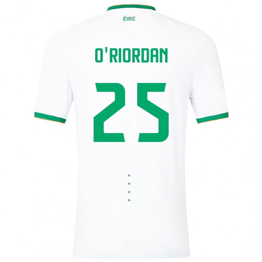 Kandiny Homme Maillot Irlande Claire O'riordan #25 Blanc Tenues Extérieur 24-26 T-Shirt