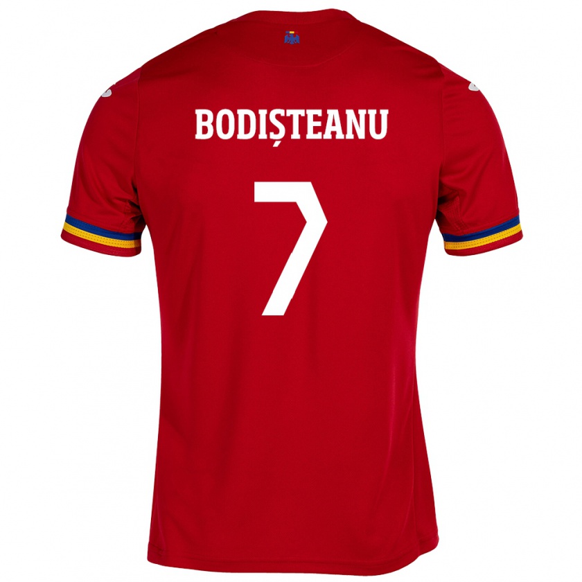 Kandiny Homme Maillot Roumanie Ștefan Bodișteanu #7 Rouge Tenues Extérieur 24-26 T-Shirt