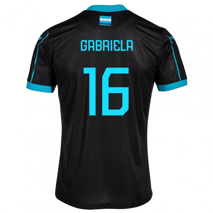 Kandiny Homme Maillot Honduras Gabriela García #16 Noir Tenues Extérieur 24-26 T-Shirt