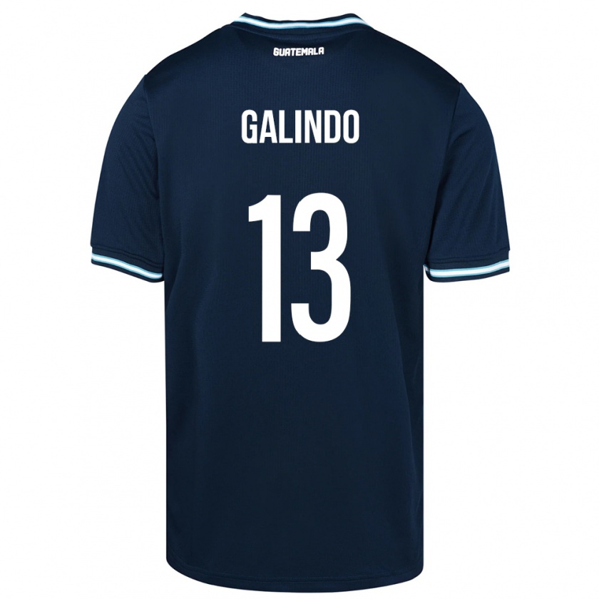 Kandiny Homme Maillot Guatemala Alejandro Galindo #13 Bleu Tenues Extérieur 24-26 T-Shirt