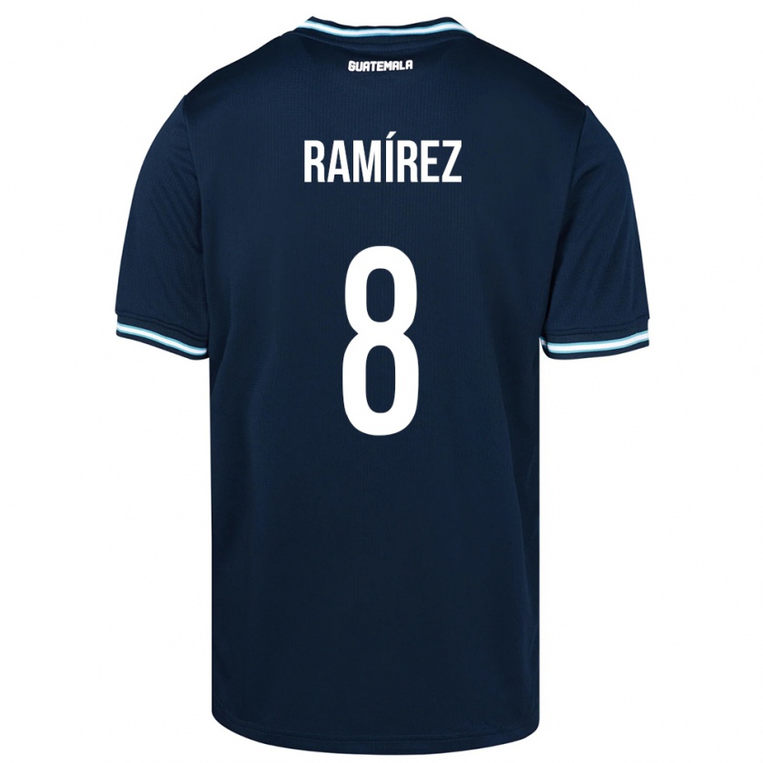 Kandiny Homme Maillot Guatemala Dennis Ramírez #8 Bleu Tenues Extérieur 24-26 T-Shirt