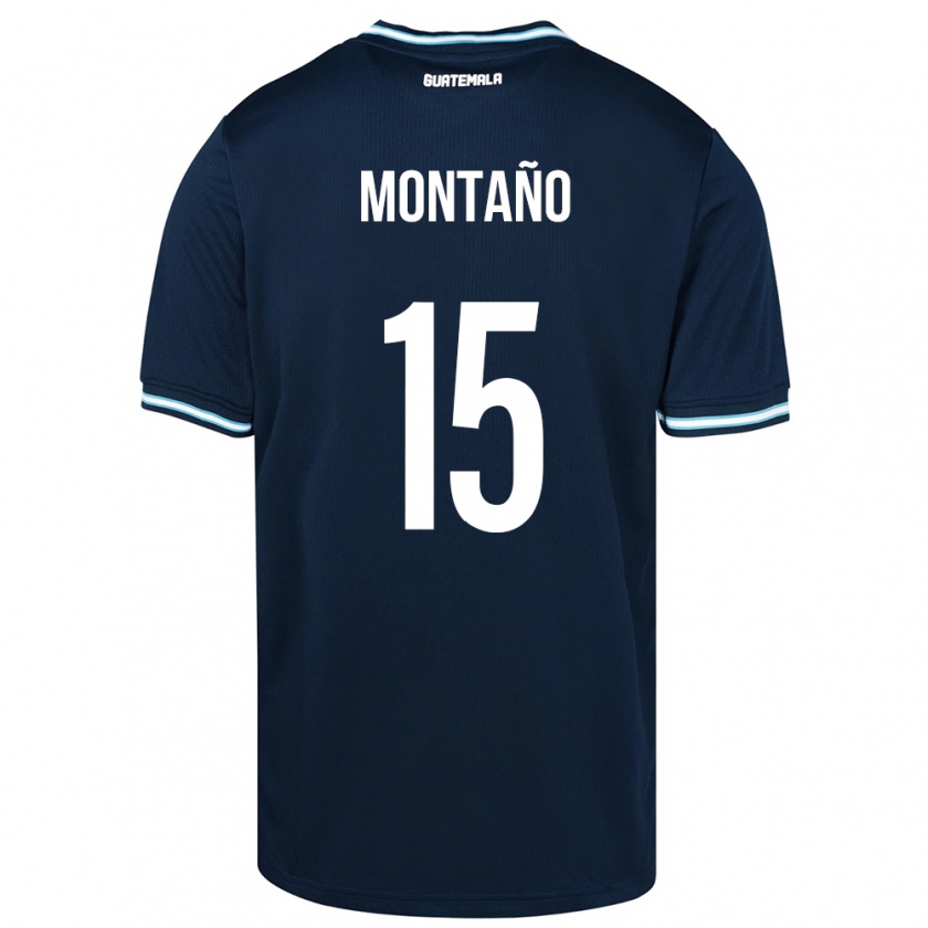 Kandiny Homme Maillot Guatemala Figo Montaño #15 Bleu Tenues Extérieur 24-26 T-Shirt