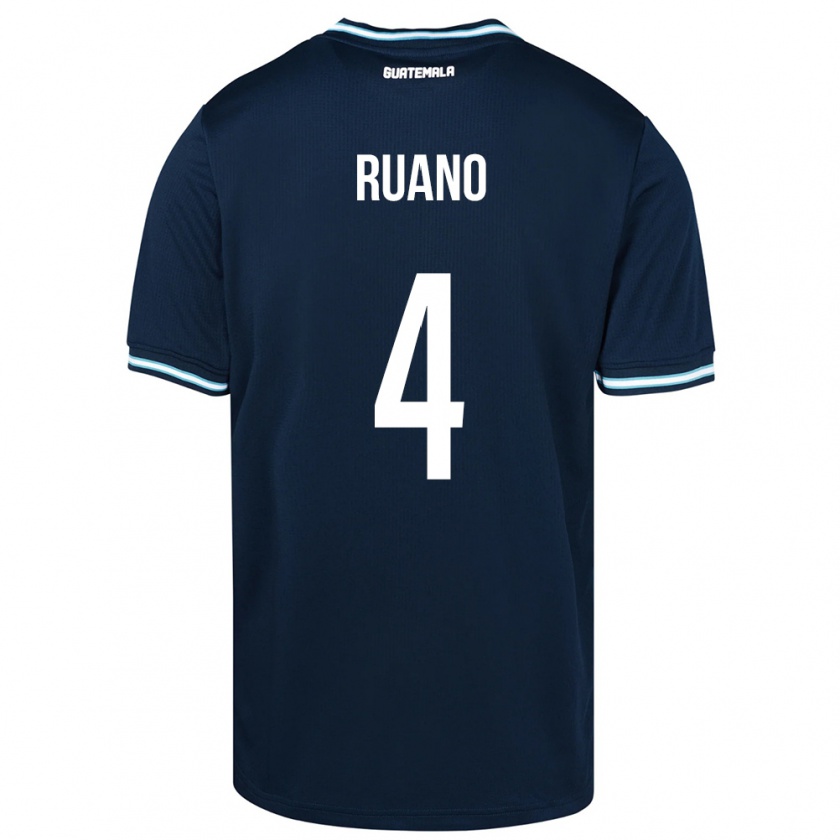 Kandiny Homme Maillot Guatemala Michelle Ruano #4 Bleu Tenues Extérieur 24-26 T-Shirt