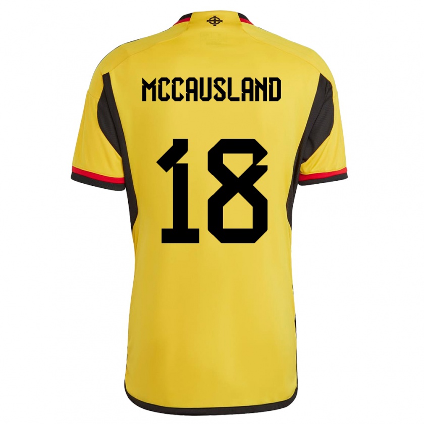 Kandiny Homme Maillot Irlande Du Nord Ross Mccausland #18 Blanc Tenues Extérieur 24-26 T-Shirt