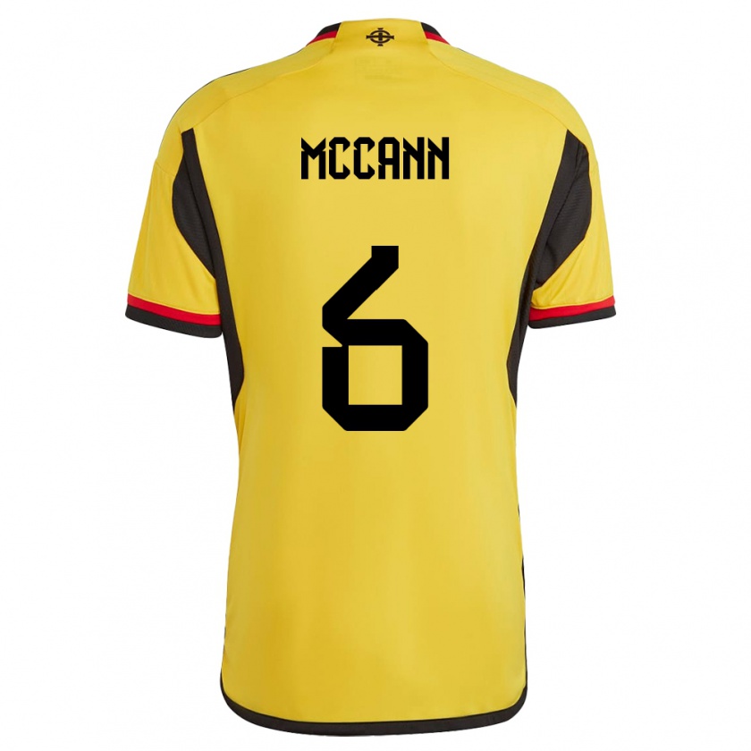 Kandiny Homme Maillot Irlande Du Nord Charlie Mccann #6 Blanc Tenues Extérieur 24-26 T-Shirt