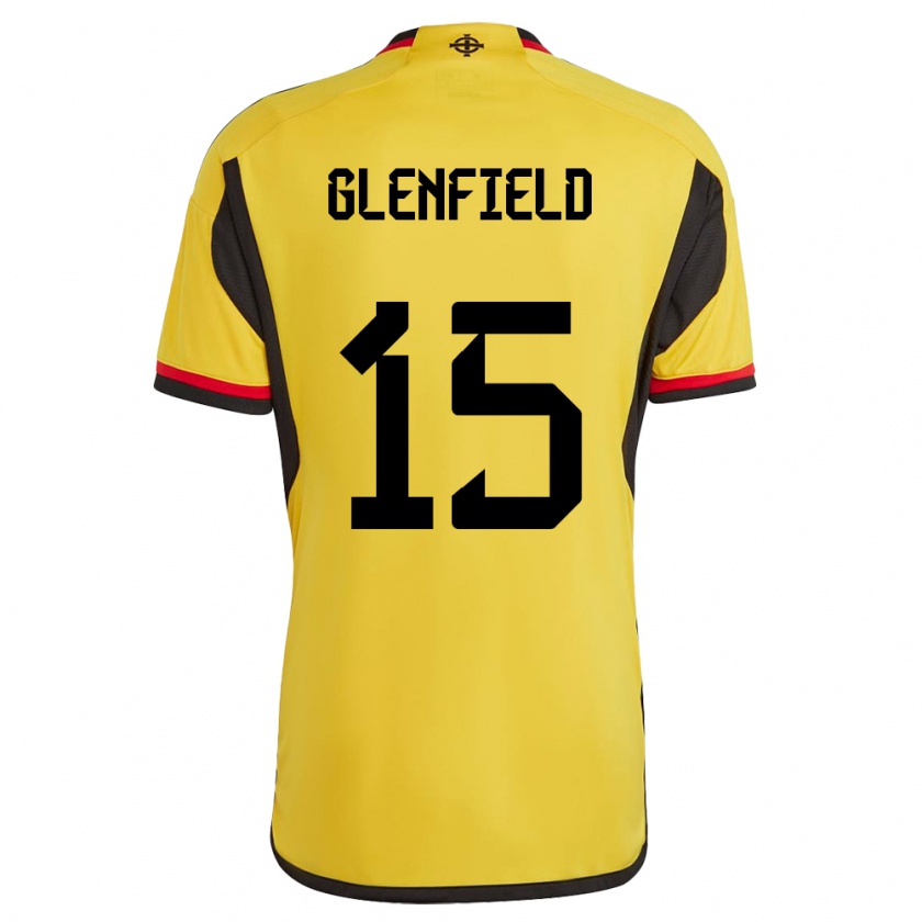 Kandiny Homme Maillot Irlande Du Nord Sam Glenfield #15 Blanc Tenues Extérieur 24-26 T-Shirt