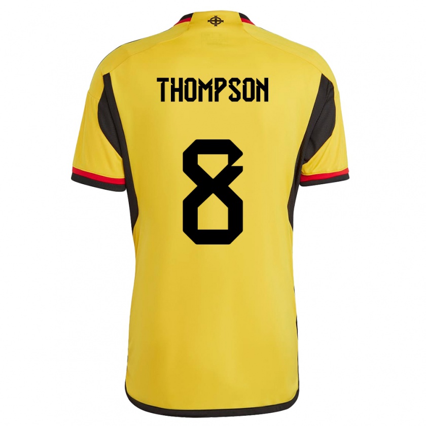 Kandiny Homme Maillot Irlande Du Nord Joel Thompson #8 Blanc Tenues Extérieur 24-26 T-Shirt