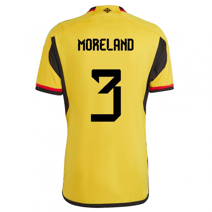 Kandiny Homme Maillot Irlande Du Nord Calum Moreland #3 Blanc Tenues Extérieur 24-26 T-Shirt