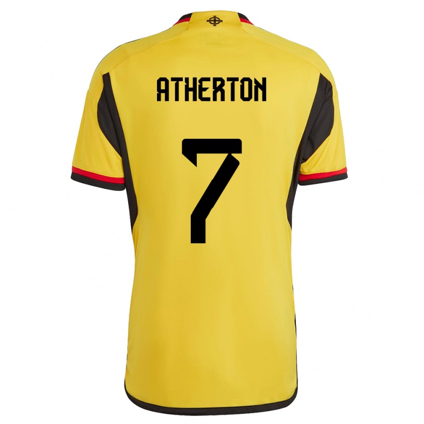 Kandiny Homme Maillot Irlande Du Nord Chris Atherton #7 Blanc Tenues Extérieur 24-26 T-Shirt