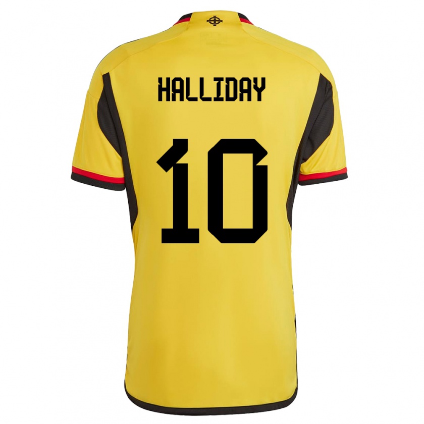 Kandiny Homme Maillot Irlande Du Nord Keri Halliday #10 Blanc Tenues Extérieur 24-26 T-Shirt