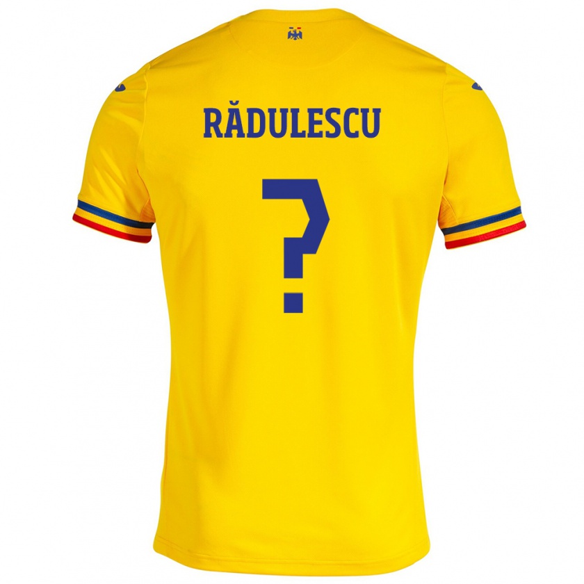 Kandiny Femme Maillot Roumanie Mihnea Rădulescu #0 Jaune Tenues Domicile 24-26 T-Shirt