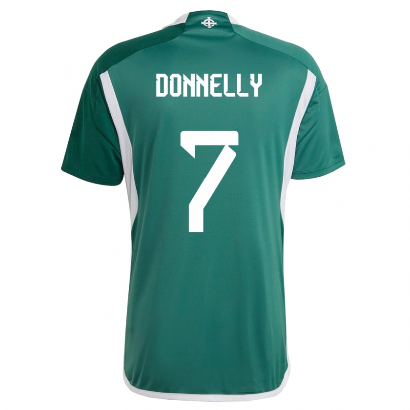 Kandiny Femme Maillot Irlande Du Nord Caolan Donnelly #7 Vert Tenues Domicile 24-26 T-Shirt