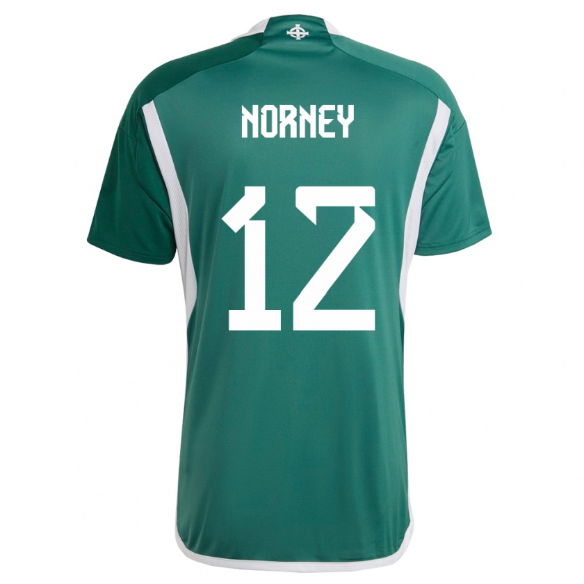 Kandiny Femme Maillot Irlande Du Nord Rachael Norney #12 Vert Tenues Domicile 24-26 T-Shirt