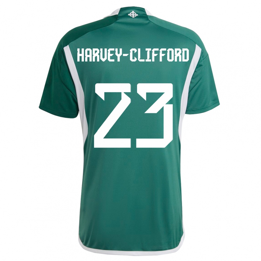 Kandiny Femme Maillot Irlande Du Nord Maddy Harvey-Clifford #23 Vert Tenues Domicile 24-26 T-Shirt