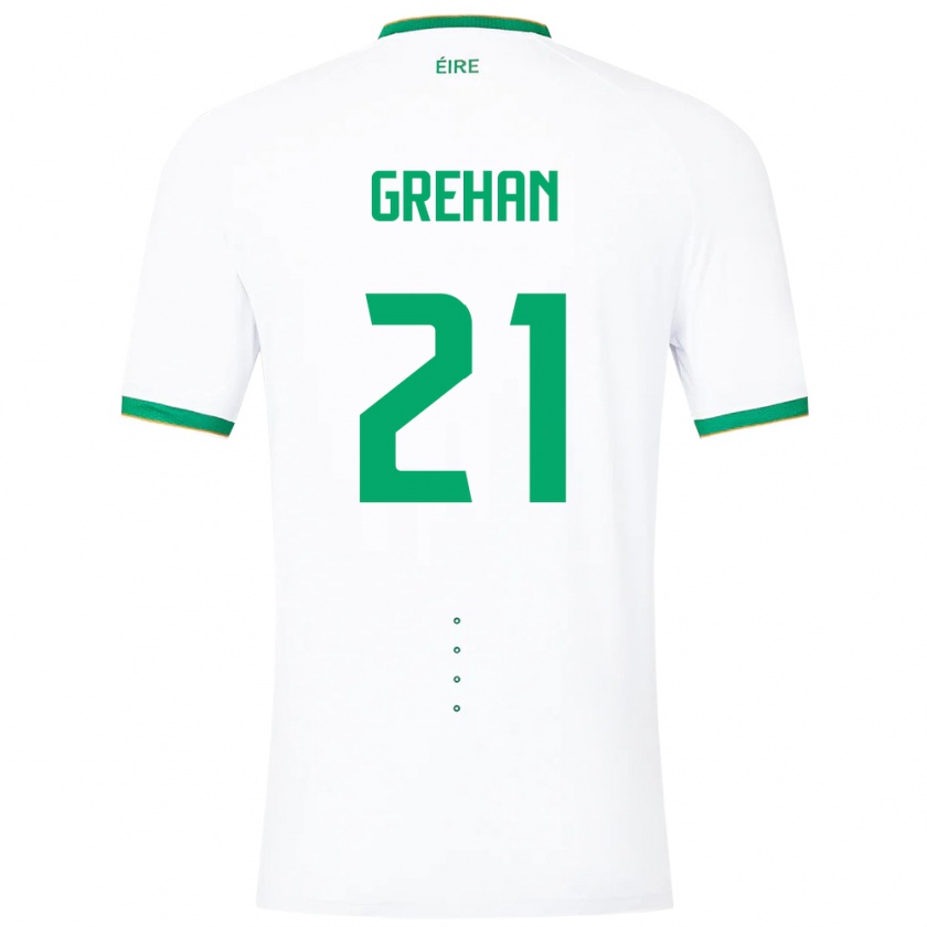 Kandiny Femme Maillot Irlande Sean Grehan #21 Blanc Tenues Extérieur 24-26 T-Shirt