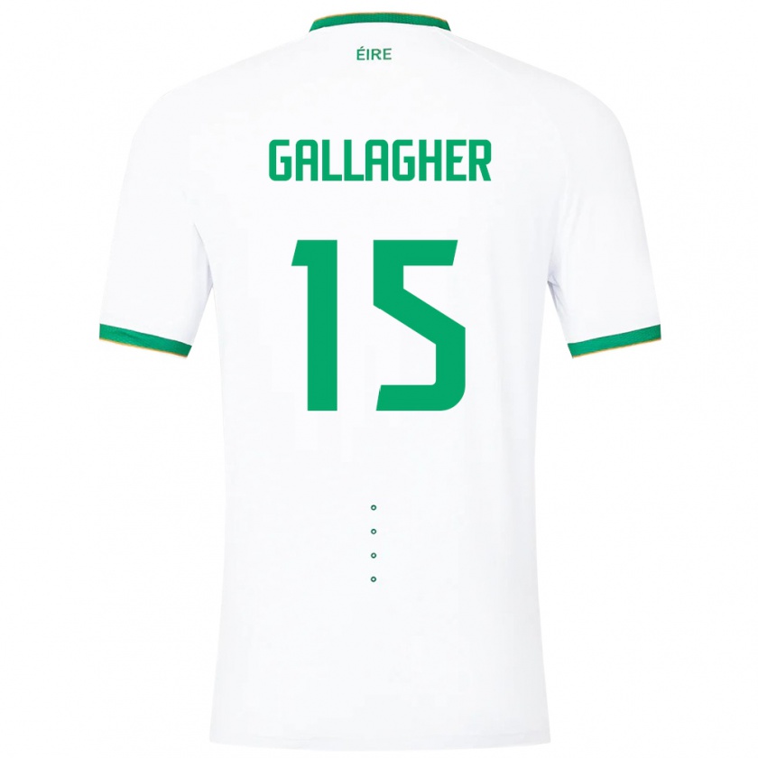 Kandiny Femme Maillot Irlande Oisín Gallagher #15 Blanc Tenues Extérieur 24-26 T-Shirt