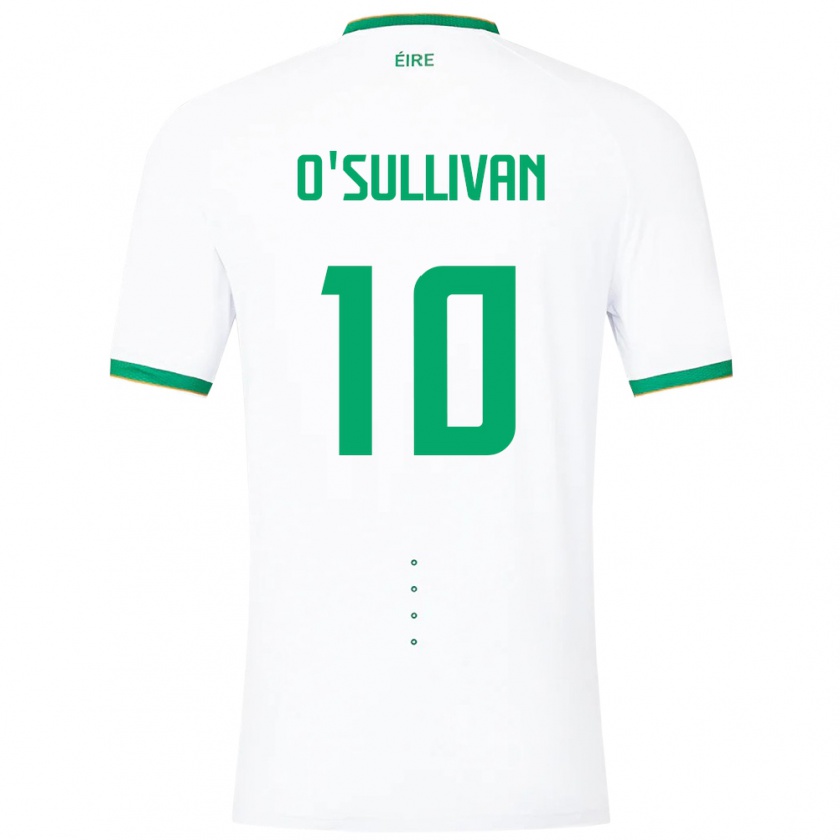 Kandiny Femme Maillot Irlande Denise O'sullivan #10 Blanc Tenues Extérieur 24-26 T-Shirt