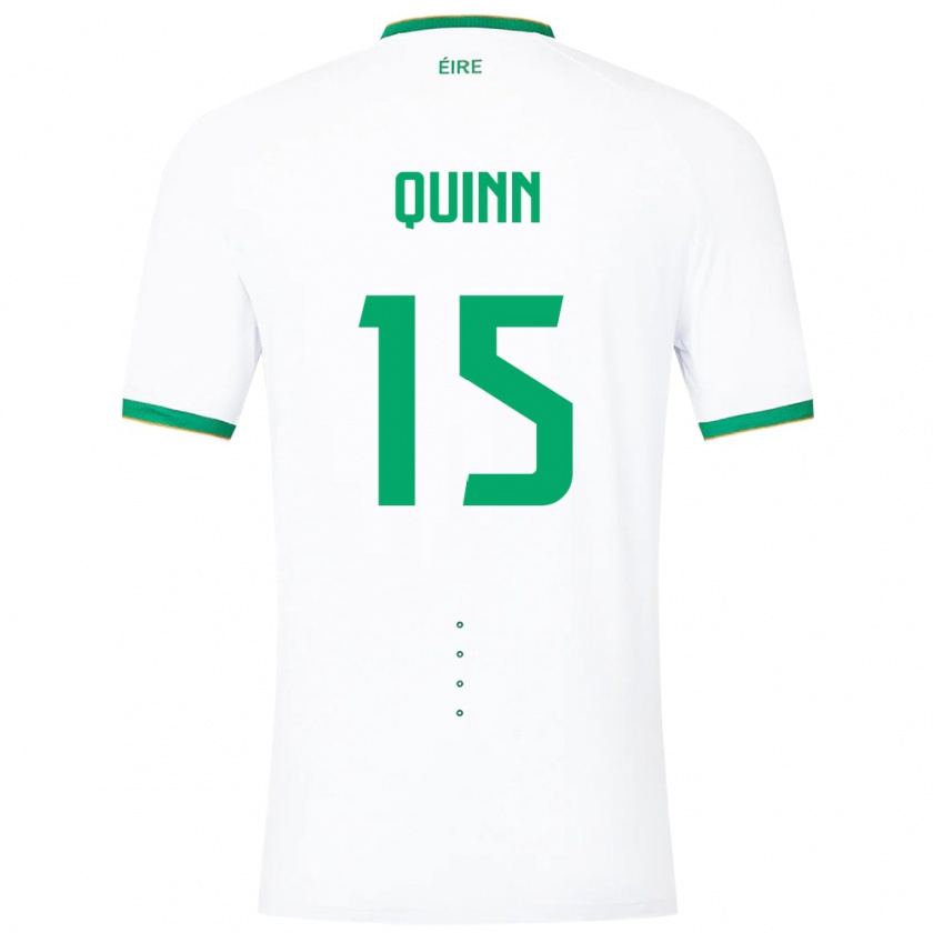 Kandiny Femme Maillot Irlande Lucy Quinn #15 Blanc Tenues Extérieur 24-26 T-Shirt