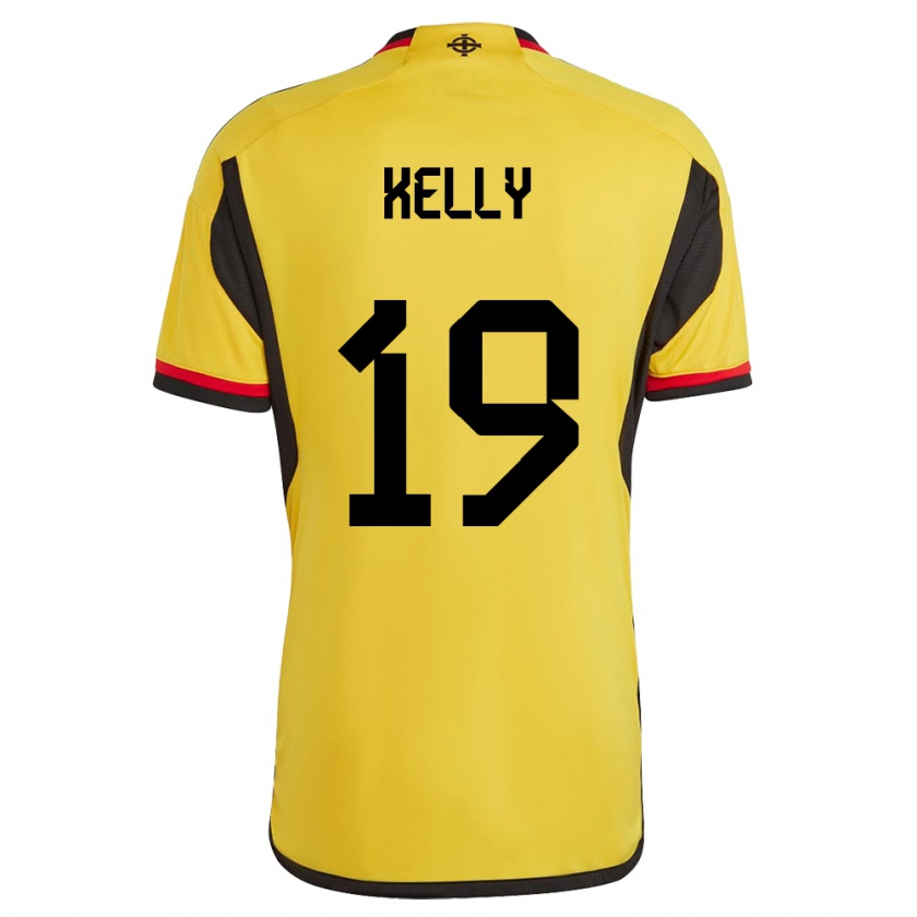 Kandiny Femme Maillot Irlande Du Nord Oscar Kelly #19 Blanc Tenues Extérieur 24-26 T-Shirt