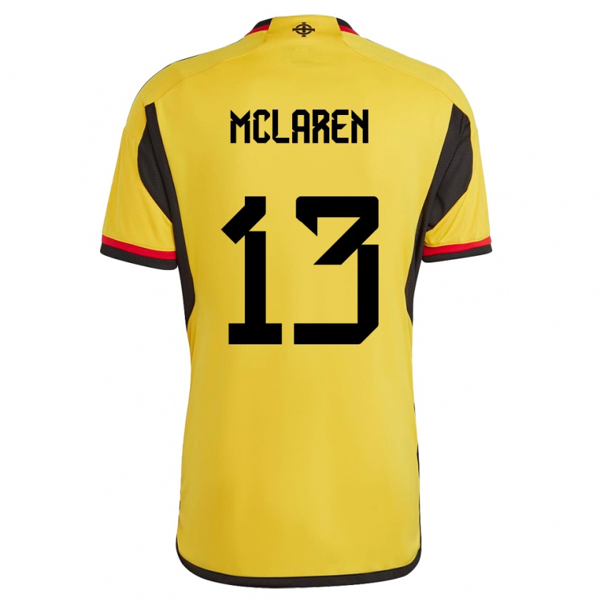 Kandiny Femme Maillot Irlande Du Nord Rachel Mclaren #13 Blanc Tenues Extérieur 24-26 T-Shirt