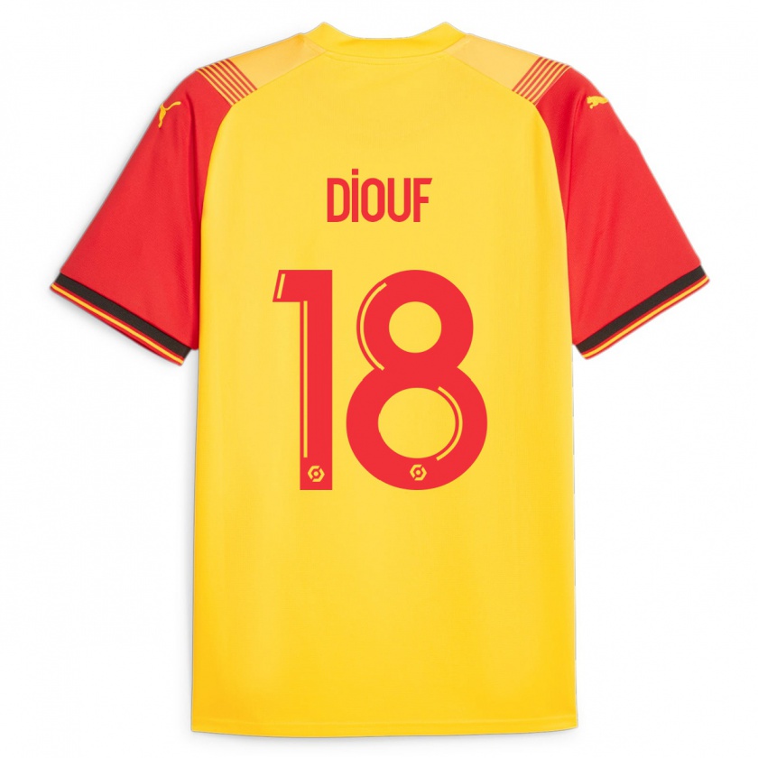 Kandiny Enfant Maillot Andy Diouf #18 Jaune Tenues Domicile 2023/24 T-Shirt