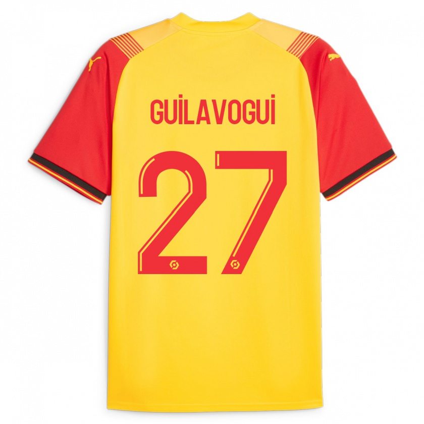 Kandiny Enfant Maillot Morgan Guilavogui #27 Jaune Tenues Domicile 2023/24 T-Shirt