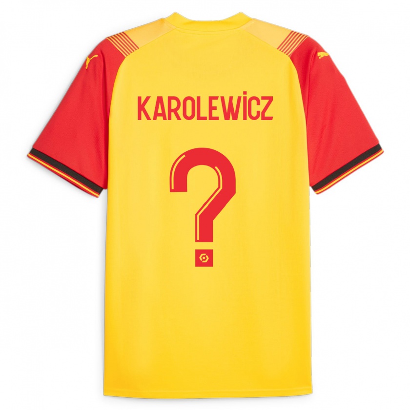 Kandiny Enfant Maillot Roman Karolewicz #0 Jaune Tenues Domicile 2023/24 T-Shirt