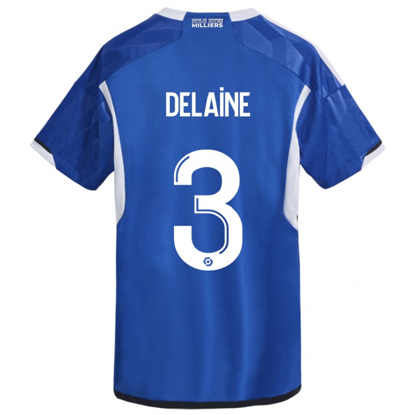 Kandiny Enfant Maillot Thomas Delaine #3 Bleu Tenues Domicile 2023/24 T-Shirt