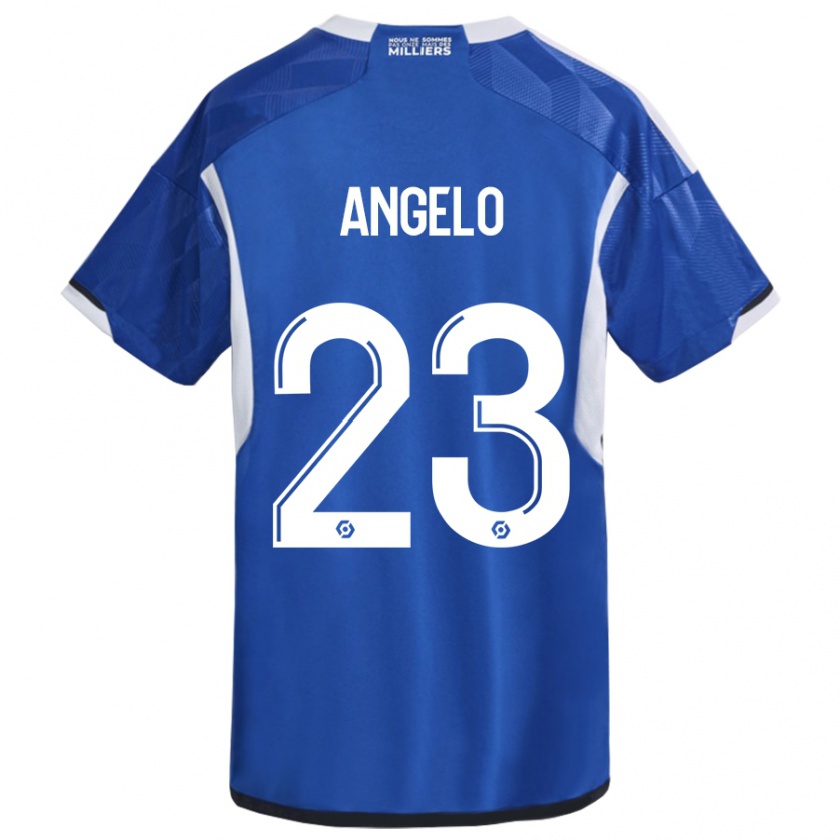 Kandiny Enfant Maillot Ângelo #23 Bleu Tenues Domicile 2023/24 T-Shirt