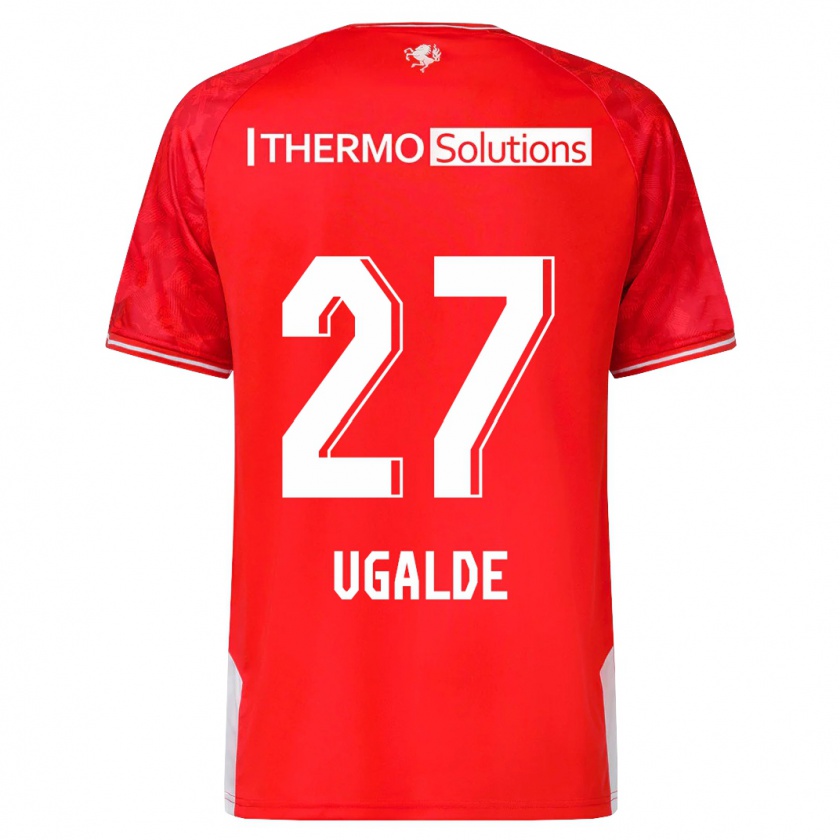 Kandiny Enfant Maillot Manfred Ugalde #27 Rouge Tenues Domicile 2023/24 T-Shirt