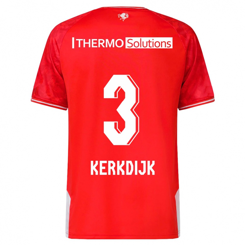 Kandiny Enfant Maillot Danique Kerkdijk #3 Rouge Tenues Domicile 2023/24 T-Shirt