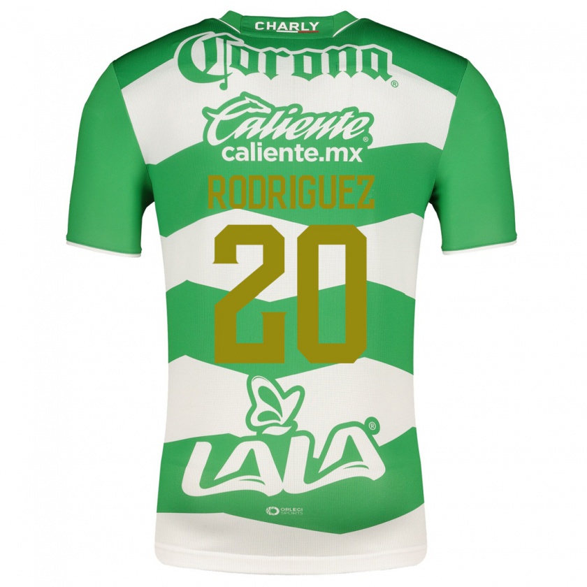 Kandiny Enfant Maillot Hugo Rodríguez #20 Vert Tenues Domicile 2023/24 T-Shirt