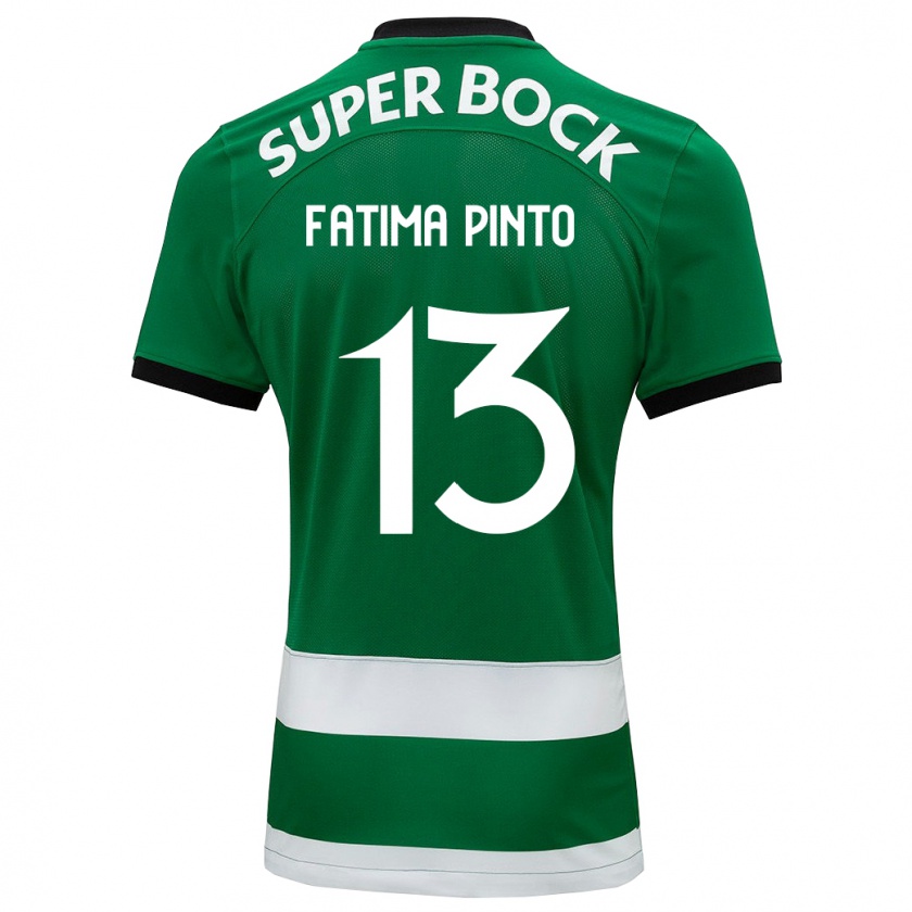 Kandiny Enfant Maillot Fátima Alexandra Figueira Pinto #13 Vert Tenues Domicile 2023/24 T-Shirt