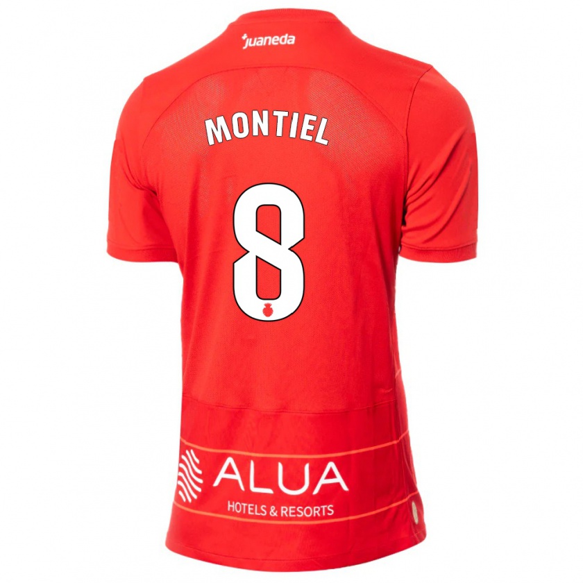 Kandiny Enfant Maillot Luis Montiel #8 Rouge Tenues Domicile 2023/24 T-Shirt