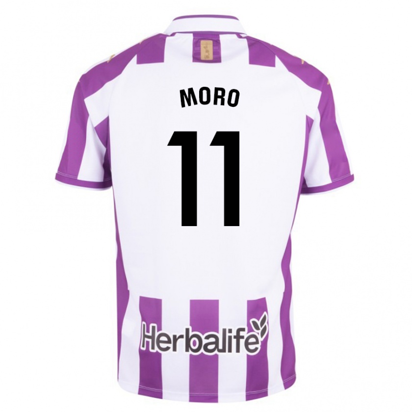 Kandiny Enfant Maillot Raúl Moro #11 Violet Tenues Domicile 2023/24 T-Shirt