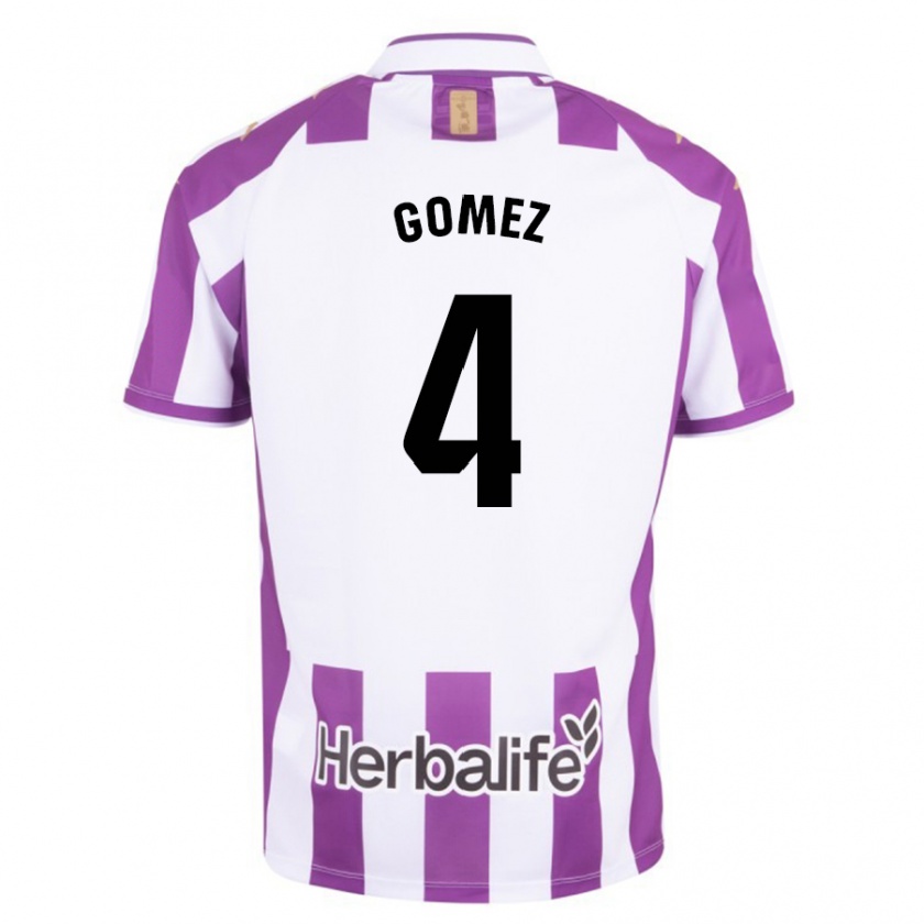 Kandiny Enfant Maillot Adrián Gómez #4 Violet Tenues Domicile 2023/24 T-Shirt