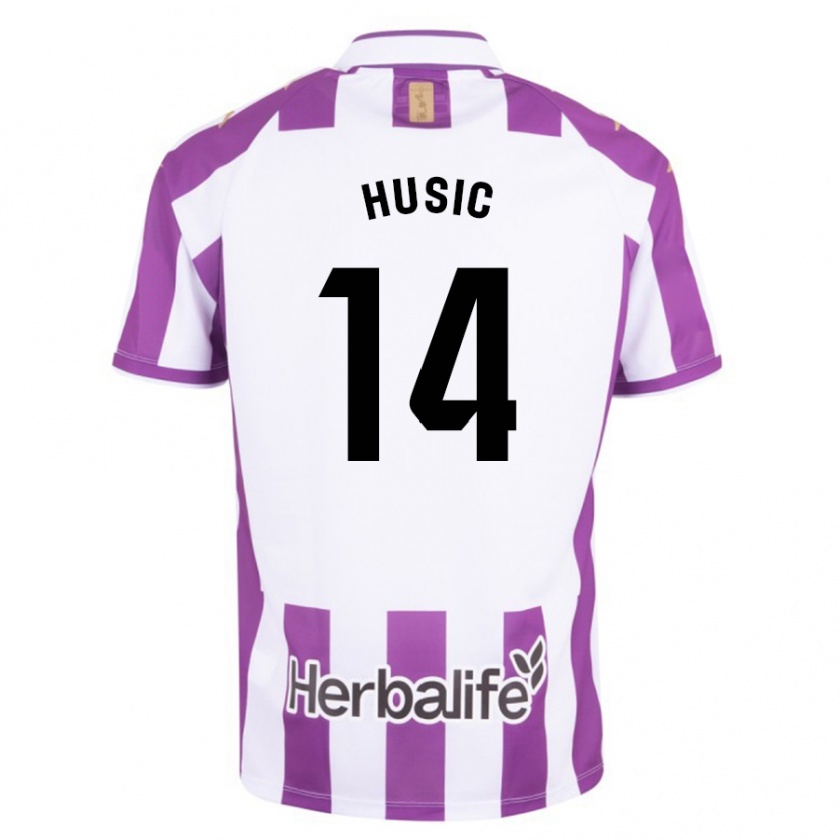 Kandiny Enfant Maillot Salih Husic #14 Violet Tenues Domicile 2023/24 T-Shirt