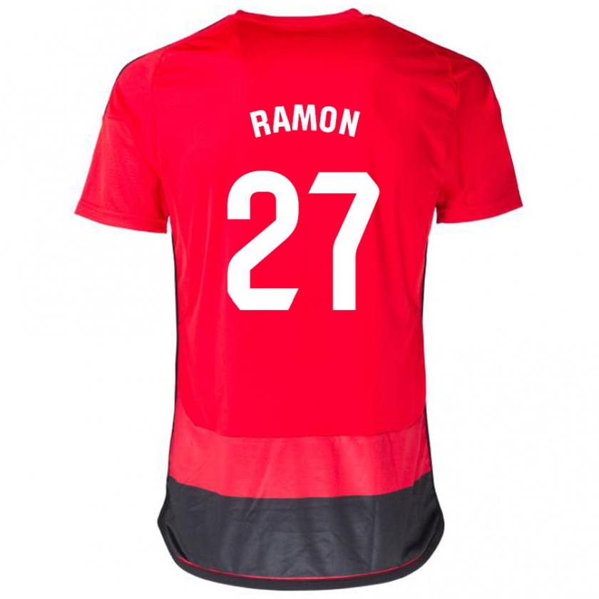 Kandiny Enfant Maillot Pablo Ramón #27 Rouge Noir Tenues Domicile 2023/24 T-Shirt