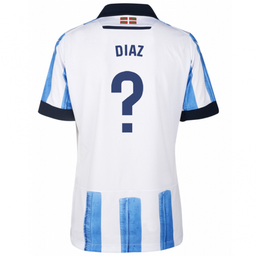 Kandiny Enfant Maillot Dani Díaz #0 Bleu Blanc Tenues Domicile 2023/24 T-Shirt