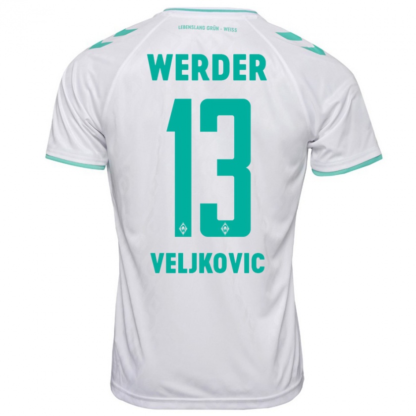 Kandiny Enfant Maillot Milos Veljkovic #13 Blanc Tenues Extérieur 2023/24 T-Shirt