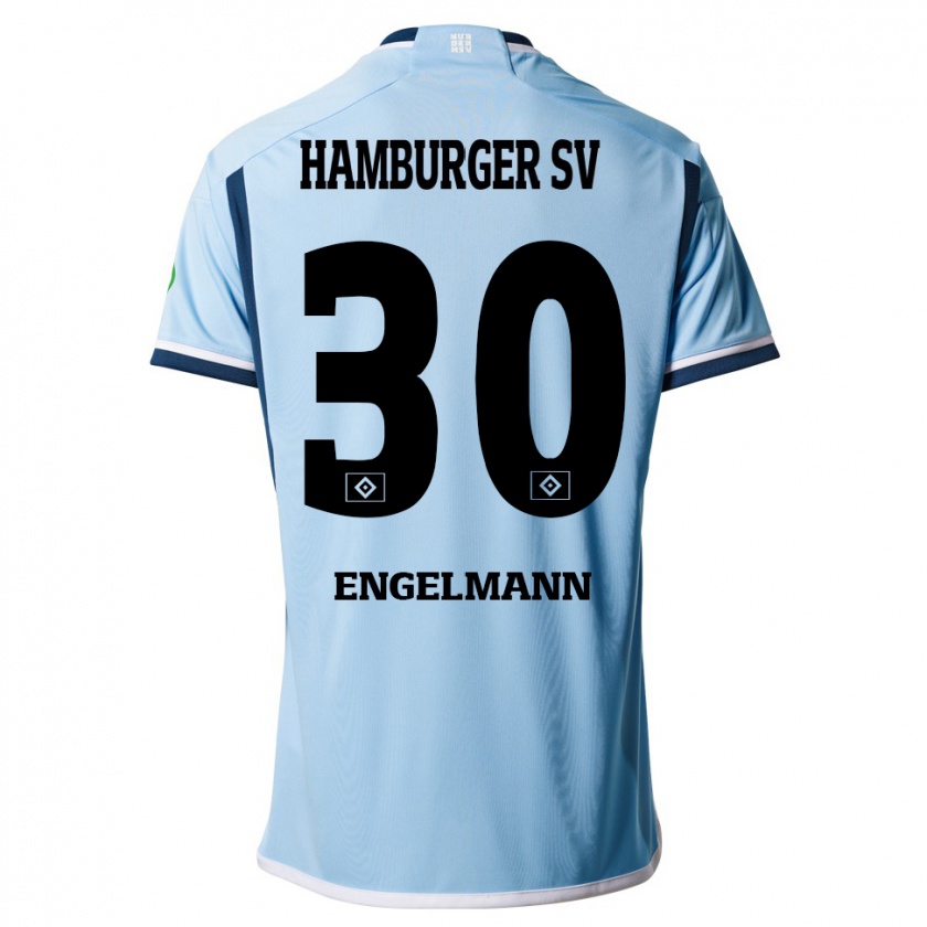 Kandiny Enfant Maillot Timon Engelmann #30 Bleu Tenues Extérieur 2023/24 T-Shirt