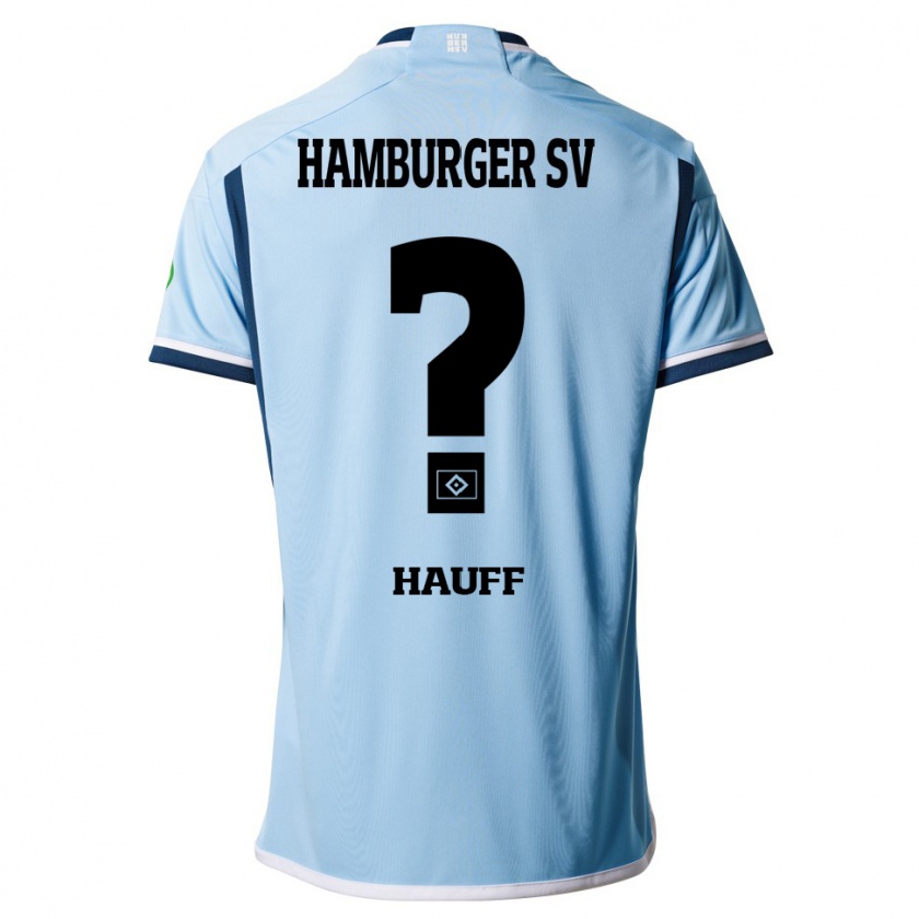 Kandiny Enfant Maillot Daniel Hauff #0 Bleu Tenues Extérieur 2023/24 T-Shirt