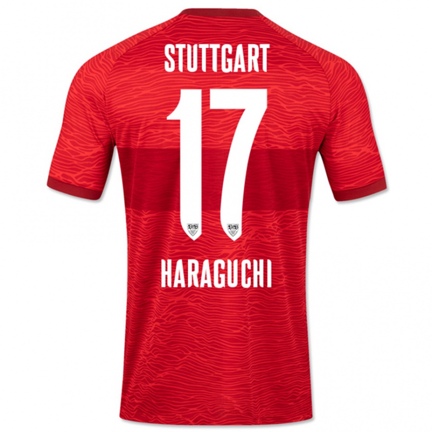 Kandiny Enfant Maillot Genki Haraguchi #17 Rouge Tenues Extérieur 2023/24 T-Shirt