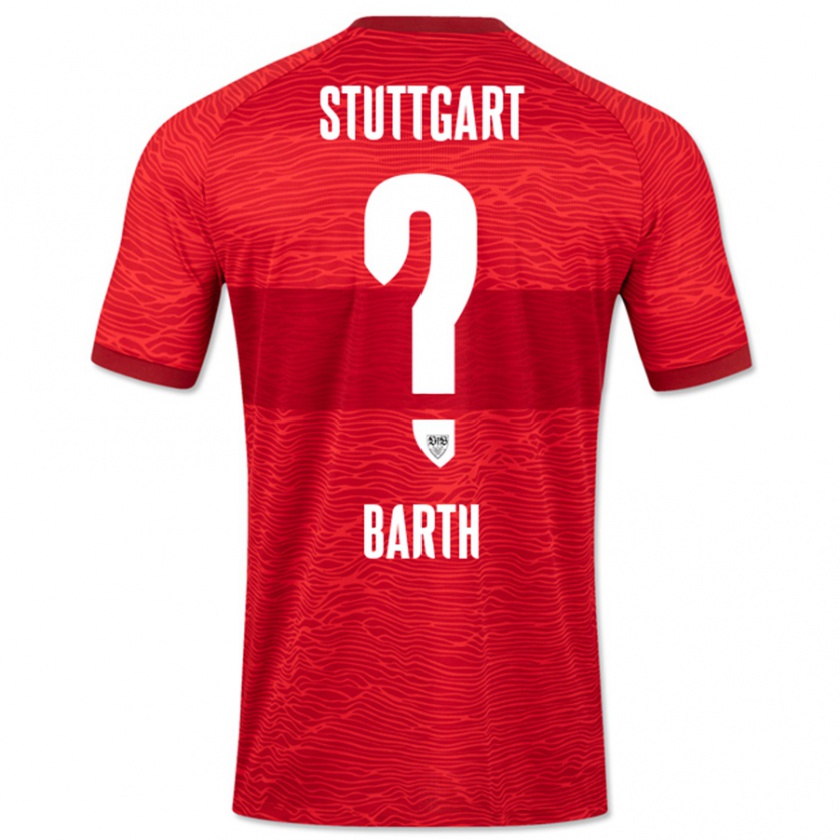 Kandiny Enfant Maillot Tom Barth #0 Rouge Tenues Extérieur 2023/24 T-Shirt