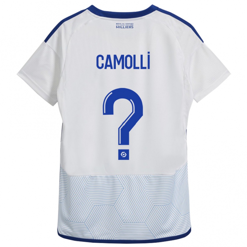 Kandiny Enfant Maillot Benjamin Camolli #0 Blanc Tenues Extérieur 2023/24 T-Shirt