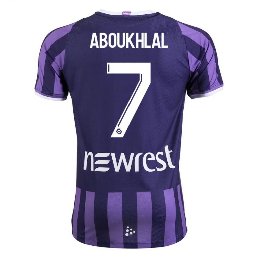 Kandiny Enfant Maillot Zakaria Aboukhlal #7 Violet Tenues Extérieur 2023/24 T-Shirt