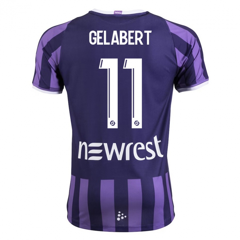 Kandiny Enfant Maillot César Gelabert #11 Violet Tenues Extérieur 2023/24 T-Shirt