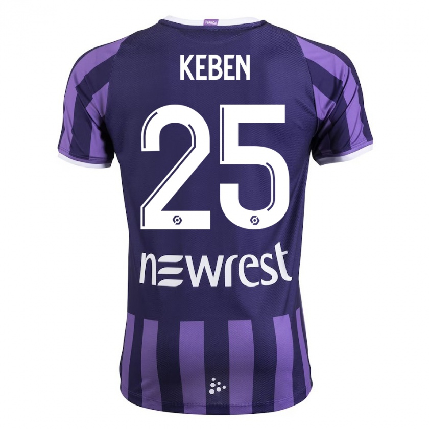 Kandiny Enfant Maillot Kévin Keben #25 Violet Tenues Extérieur 2023/24 T-Shirt